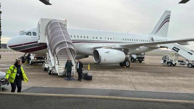 Air ambulance carrying Khaleda Zia