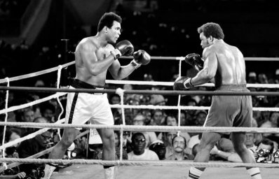 বিখ্যাত সেই রাম্বল ইন দ্য জাঙ্গলের দৃশ্য।