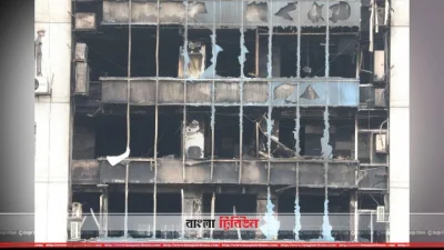 আগুনে ক্ষতিগ্রস্ত এফ আর টাওয়ার ভবন