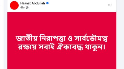 হাসনাত আব্দুল্লাহর স্ট্যাটাস