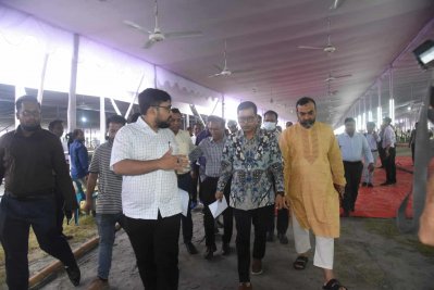জাতীয় ঈদগাহ ময়দানের প্রস্তুতি পরিদর্শন করছেন ডিএসসিসি প্রশাসক মো. শাহজাহান মিয়া