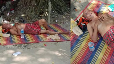 এভাবেই শুয়ে ছিলেন সমু চৌধুরী