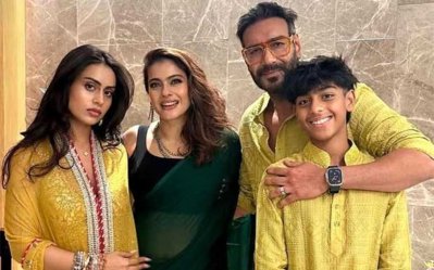 সন্তানদের সঙ্গে কাজল ও অজয় দেবগন