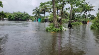 তুমুল বৃষ্টিতে সেন্টমার্টিনে দেড় শতাধিক ঘরবাড়ি পানিবন্দি 