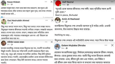 ফেসবুকে বিভিন্ন জনের পোস্টের স্ক্রিনশর্ট