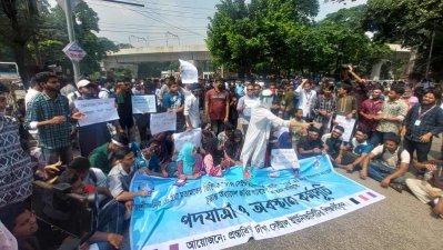 নারী শিক্ষার্থীরাও এ আন্দোলনে অংশ নিয়েছেন/ ছবি: নাসিরুল ইসলাম
