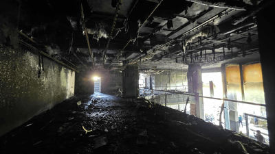 আগুনে পুড়ে গেছে ডেইলি স্টারের কার্যালয় (ছবি: নাসিরুল ইসলাম)