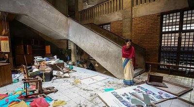 হামলার পর ছায়ানট ভবনের ভেতরের অবস্থা