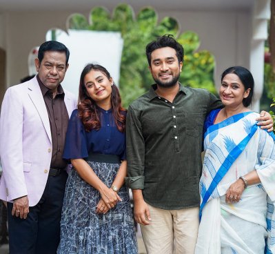 নাদের চৌধুরী, তানজিম সাইয়ারা তটিনী, ফারহান আহমেদ জোভান ও মনিরা আক্তার মিঠু (ছবি: সিনেমাওয়ালা)