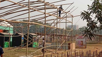 স্টল বানানোর কাজ অনেকটাই সম্পন্ন 