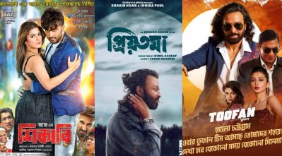 শাকিব খানের তিন আলোচিত সিনেমার পোস্টার