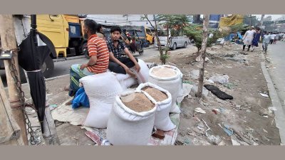 গো-খাদ্যের অস্থায়ী ও মৌসুমি বাজার (ছবি বাংলা ট্রিবিউন)
