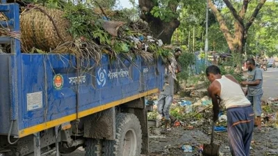 কোরবানির বর্জ্য সংগ্রহ করছেন পরিচ্ছন্নতাকর্মীরা