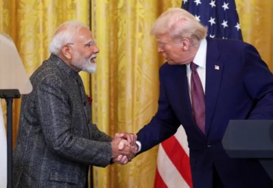 নরেন্দ্র মোদি ও ডোনাল্ড ট্রাম্প। ফাইল ছবি: এপি