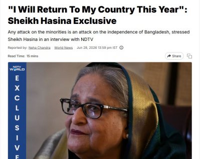 চলতি বছরেই দেশে ফিরবো: এনডিটিভিকে শেখ হাসিনা