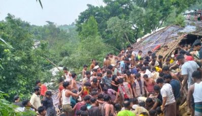 উখিয়ার ৫ নম্বর রোহিঙ্গা আশ্রয়শিবিরে পাহাড়ধসে একটি মাদ্রাসা ও হিফজ কেন্দ্রের ওপর পড়ে পাঁচ শিক্ষার্থীর মৃত্যু
