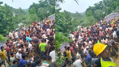 কক্সবাজারের উখিয়ার ৫ নম্বর রোহিঙ্গা ক্যাম্পে পাহাড়ধসে মহিলা মাদ্রাসা ও হেফজখানার ওপর পড়ে আট জনের মৃত্যু হয়েছে