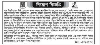 ঢাকা বিশ্ববিদ্যালয়ে একাধিক পদে নিয়োগ, আবেদন ২৩ নভেম্বর পর্যন্ত
