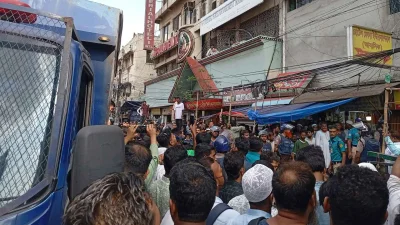 জাসদের কেন্দ্রীেয় কার্যালয়ের বাইরের পরিস্থিতি