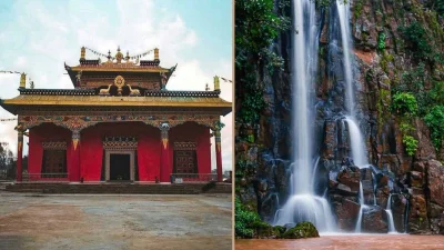 বৌদ্ধমঠ ও টাইগার পয়েন্ট জলপ্রপাত (ছবি: সংগৃহীত)