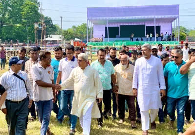জনসভার মঞ্চ ও মাঠ পরিদর্শন নেতাকর্মীদের