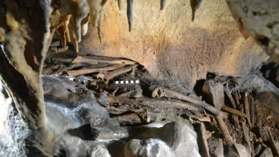 আরদালেস গুহার ভেতর প্রাণীর হাড় (চবি: সংগৃহীত)