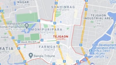 রাজধানীর তেজগাঁও এলাকা (ছবি: গুগল ম্যাপ)