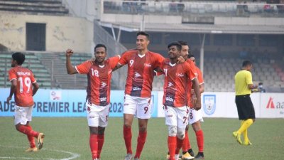 গোল পেয়েছেন আর্জেন্টাইন স্ট্রাইকার রাউল বেসেরা (৯ নম্বর), জিতেছে বসুন্ধরা কিংস