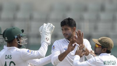 নাঈম হাসানের উইকেট উদযাপন (ফাইল ছবি)