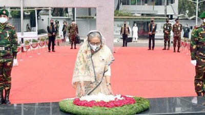 বঙ্গবন্ধুর প্রতিকৃতিতে প্রধানমন্ত্রীর শ্রদ্ধা, ফাইল ছবি