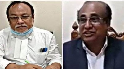 (বামে) ভারপ্রাপ্ত পিপি বুলবুল, ডানে সদ্য সাবেক পিপি খোকন