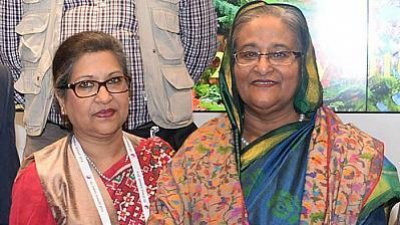 বঙ্গবন্ধু কন্যা শেখ হাসিনা ও শেখ রেহানা (ফাইল ছবি)