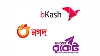 বিকাশ, নগদ ও রকেট