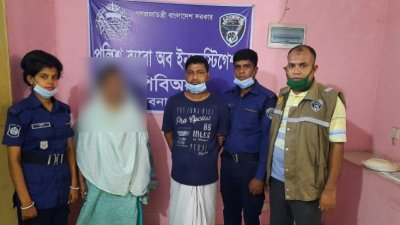 আটক নারী ও তার স্বামী জাহাঙ্গীর
