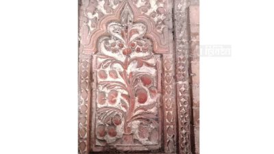 বাঘার ৫০০ বছরের পুরনো মসজিদের টেরাকোটায় আমের প্রতিকৃতি