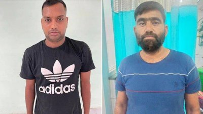 গ্রেফতারকৃত হাবিবুর রহমান ও পরমজিৎ