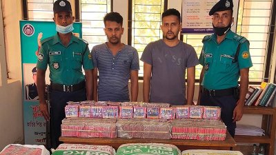 বিপুল পরিমাণ ভারতীয় পটকাসহ দুই ভাই গ্রেফতার