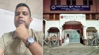 আতিকুর রহমান খান (বাঁয়ে) ও মতিঝিল আইডিয়াল স্কুল অ্যান্ড কলেজ