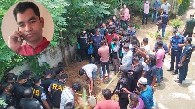 মিন্টু চন্দ্র বর্মণকে (ইনসেটে) ৬ টুকরো করে পুতে রাখে সহকর্মীরা