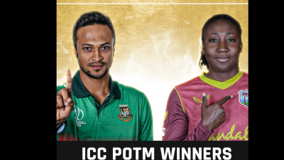 ছেলেদের বিভাগে সেরা সাকিব, মেয়েদের বিভাগে স্টেফানি টেলর।