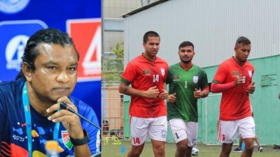 জামাল ভূঁইয়াদের নিয়ে সতর্ক মালদ্বীপের কোচ আল সুজেইন (বাঁয়ে)