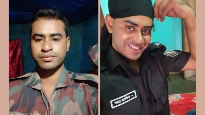 আইনশৃঙ্খলা বাহিনীর পোশাকে টিকটক রাজ ওরফে রাকিব