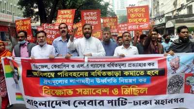 বিক্ষোভ মিছিলে দলের নেতাকর্মীরা