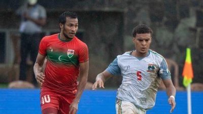 মালদ্বীপ-সেশেলস ম্যাচের একটি মুহূর্ত