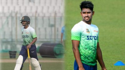 বামে মাহমুদুল হাসান জয় ও ডানে রেজাউর রহমান রাজা।