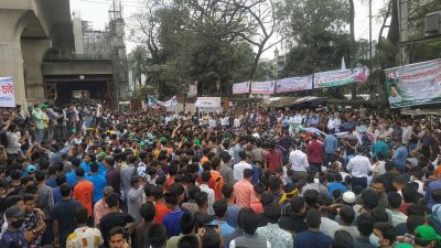 ছাত্রদলের বিক্ষোভে অংশ নিয়েছে নেতাকর্মীরা