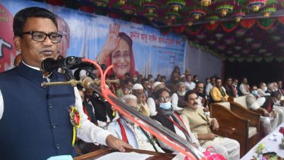 বক্তব্য দিচ্ছেন আবু সাঈদ আল মাহমুদ স্বপন