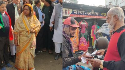 নির্বাচনি প্রচারণায় সেলিনা হায়াৎ আইভী ও তৈমুর আলম খন্দকার