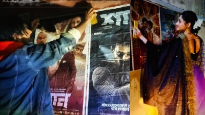 রাতের আঁধারে রাজপথে সিয়াম-পূজা, নিজেরাই লাগাচ্ছেন পোস্টার