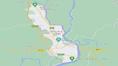 মানচিত্রে খুলনা জেলা।